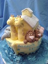 Noahs Ark cake christening